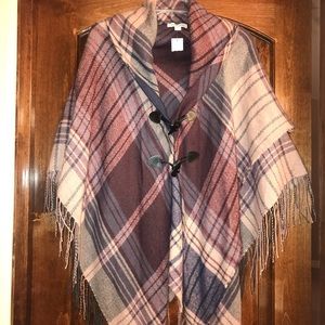 NWT! Plaid Winter Poncho